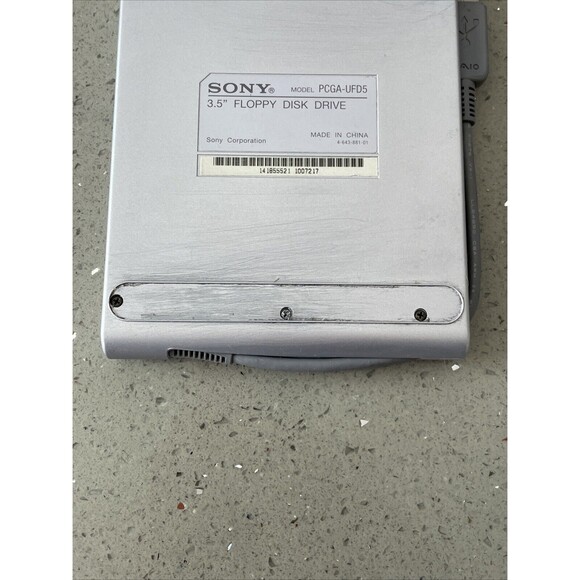 Sony PCGA-UFD5 External USB Floppy Drive Untested - Picture 9 of 11